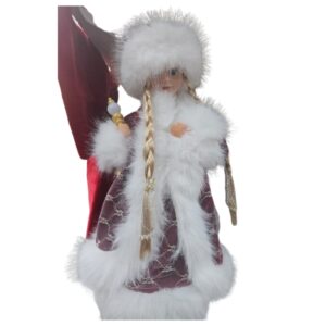 Ağ Xəzli Hörüklü Qar Qızı Kuklası