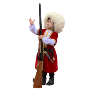 Oğlan üçün qırmızı çuxa papaqlı dəst