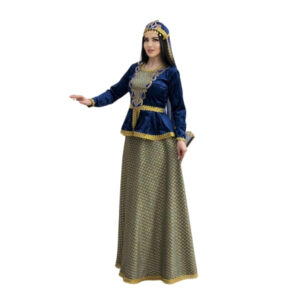 Qadın üçün lacivərd metalik ətək dəst