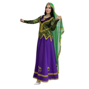 Qadın üçün yaşıl-bənövşəyi kəpənəkli dəst