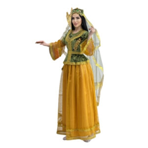 Qadın üçün zeytun-xardal taclı dəst