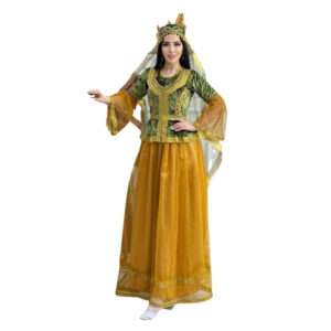 Qadın üçün zeytun-xardal taclı dəst