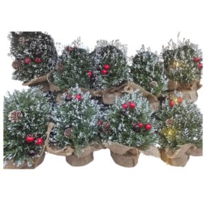 Qırmızı Giləmeyvəli Qar Effekti Mini Şam