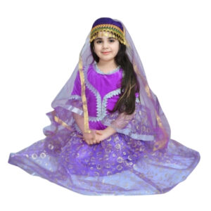 Qız üçün bənövşəyi tüllü milli dəst