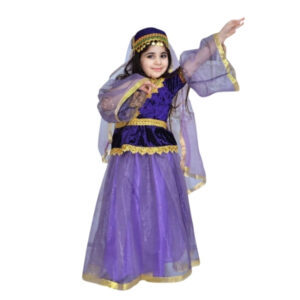 Qız üçün bənövşəyi tüllü zərli dəst