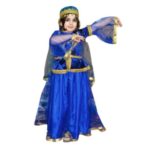 Qız üçün mavi tüllü milli dəst