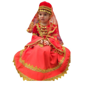 Qız üçün qırmızı sikkəli milli dəst