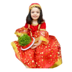 Qız üçün qırmızı xallı tüllü dəst