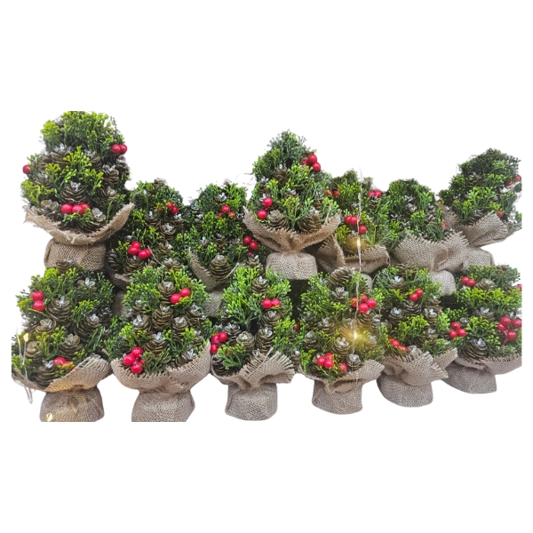 Təbii Görünümlü Giləmeyvəli Mini Şam Dekoru