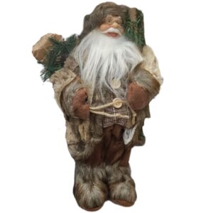 Tüklü Qış Geyimli Şaxta Baba Kuklası