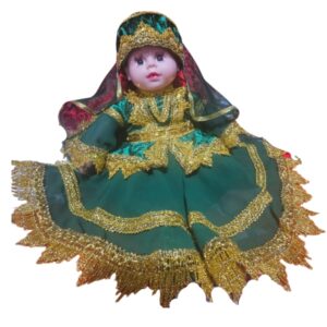 Yaşıl Qızılı Milli Geyimli Kukla