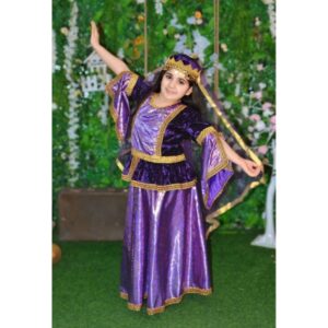 Qız Uşaqları üçün Bənövşəyi Azərbaycan Milli Geyimi SA090