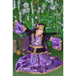 Qız Uşaqları üçün Bənövşəyi Azərbaycan Milli Geyimi SA090