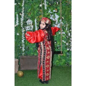 Qız Uşaqları üçün Çapan Üslublu Azərbaycan Milli Geyimi