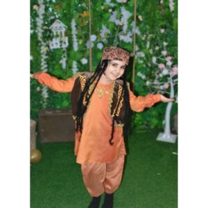 Qız Uşaqları üçün Narıncı Azərbaycan Milli Geyimi