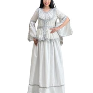 Qadınlar üçün Ağ Zərif Azərbaycan Milli Geyimi