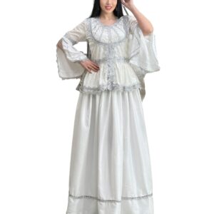 Qadınlar üçün Ağ Zərif Azərbaycan Milli Geyimi