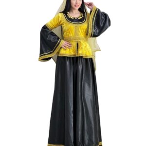 Qadınlar üçün Sarı-Qara Azərbaycan Milli Geyimi