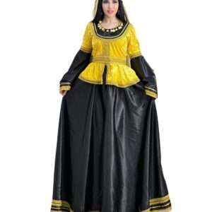 Qadınlar üçün Sarı-Qara Azərbaycan Milli Geyimi