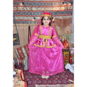 Çəhrayı qız uşaq milli geyimi