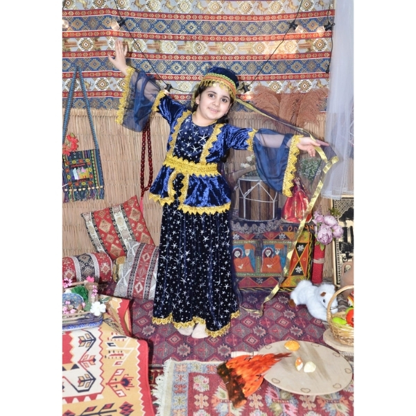 Göy qız uşaq milli geyimi Azərbaycan 2 Göy qız uşaq milli geyimi Azərbaycan - Image 2