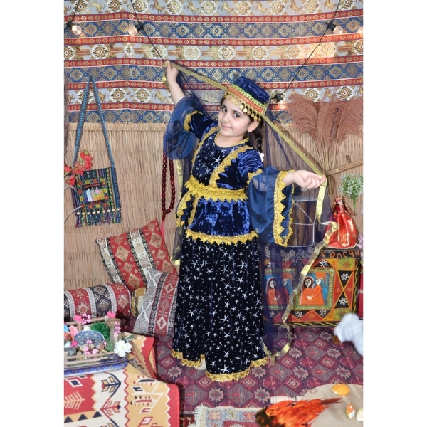 Göy qız uşaq milli geyimi Azərbaycan 3 Göy qız uşaq milli geyimi Azərbaycan - Image 3