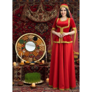 Qadınlar üçün Novruz Üslublu Azərbaycan Milli Geyimi