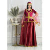 Qadınlar üçün Tünd Qırmızı Azərbaycan Milli Geyimi