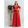 Qırmızı klassik qadın milli geyimi